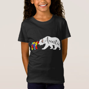 Auntie Bear Autism Awareness Month Aunt Women Niec T-Shirt