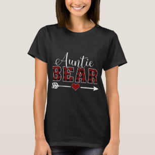 Auntie Bear Buffalo Plaid Arrow Heart Aunt Christm T-Shirt