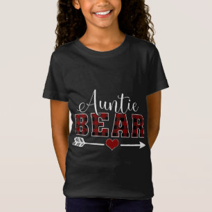 Auntie Bear Buffalo Plaid Arrow Heart Aunt Christm T-Shirt