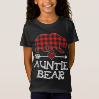 Auntie Bear Christmas Pajama Red Plaid Buffalo Fam