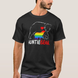 Auntie Bear Proud Aunt Rainbow Flag Lgbt Pride Mot T-Shirt