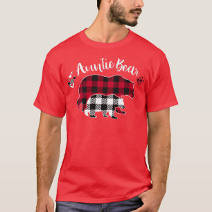 Auntie Bear Red Buffalo Plaid Pajama Premium T-Shirt