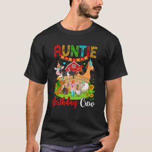 Auntie Birthday Crew Cute Farm Animals Cow Horse C T-Shirt