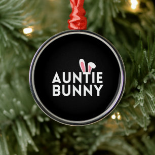 Auntie Bunny Matching Family Easter Outfit Blessed Metal Tree Decoration