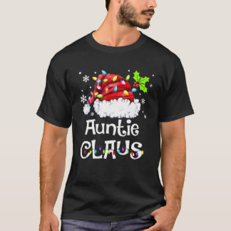 Auntie Claus Christmas Pajama Family Matching Xmas T-Shirt