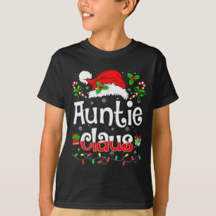Auntie Claus Shirt Christmas Lights Pajama Family 