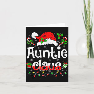 Auntie Claus Shirt Christmas Lights Pajama Family  Card