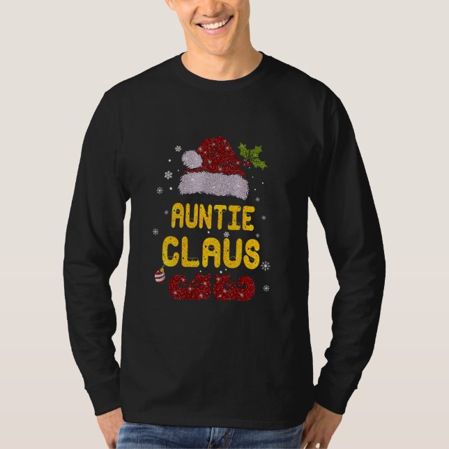Auntie Claus Shirt Christmas Pajama Family (Front)