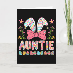 Auntie Colorful Easter Eggs Bunny Bow Tie Family L Card
