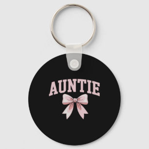 Auntie Coquette Bow Pink Mothers Day Aunt Key Ring