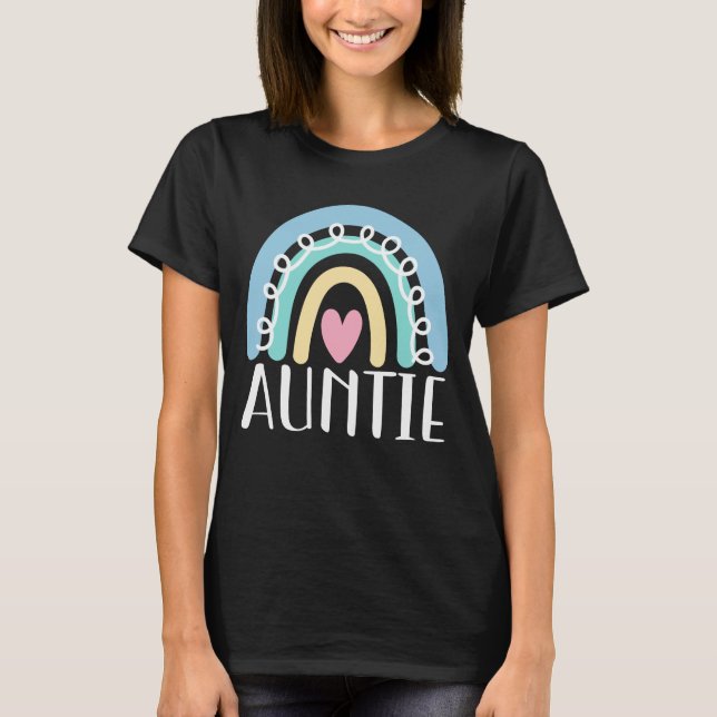 Auntie Cute Aunt Family Matching Rainbow T-Shirt (Front)