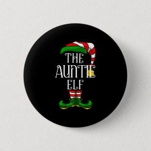 Auntie Elf Family Matching Christmas Group 6 Cm Round Badge