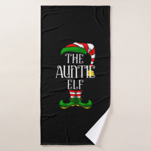 Auntie Elf Family Matching Christmas Group Bath Towel