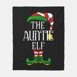 Auntie Elf Family Matching Christmas Group Fleece Blanket
