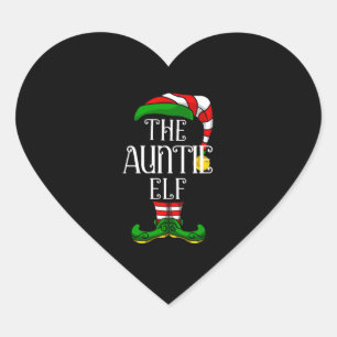 Auntie Elf Family Matching Christmas Group Heart Sticker