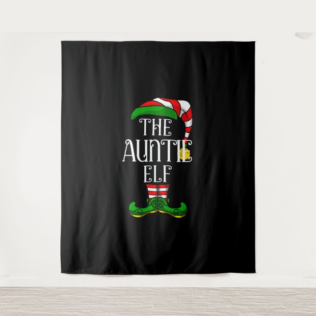 Auntie Elf Family Matching Christmas Group Tapestry (Front)