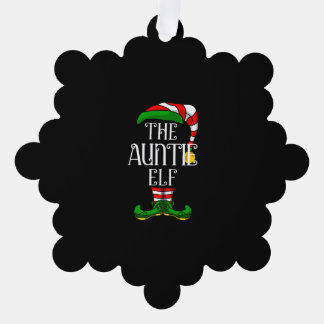 Auntie Elf Family Matching Christmas Group Tree Decoration Card