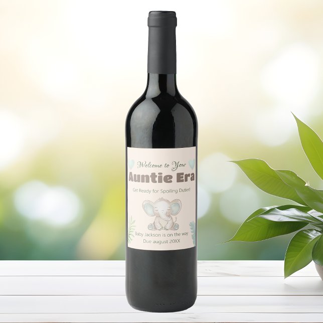 Auntie Era Pregnancy Reveal Wine Label Set (Creator Uploaded)