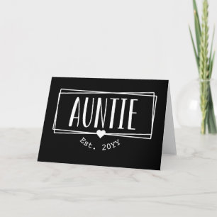 Auntie Est. Custom Aunt established New Aunt Gifts Card