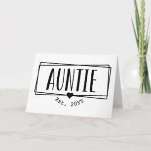 Auntie Est. Custom Aunt established New Aunt Gifts Card