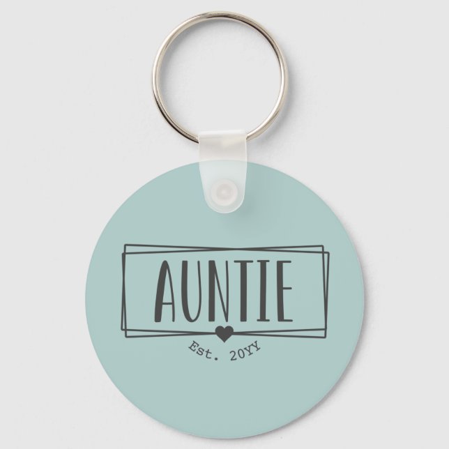 Auntie Est. Custom Aunt established New Aunt Gifts Key Ring (Front)