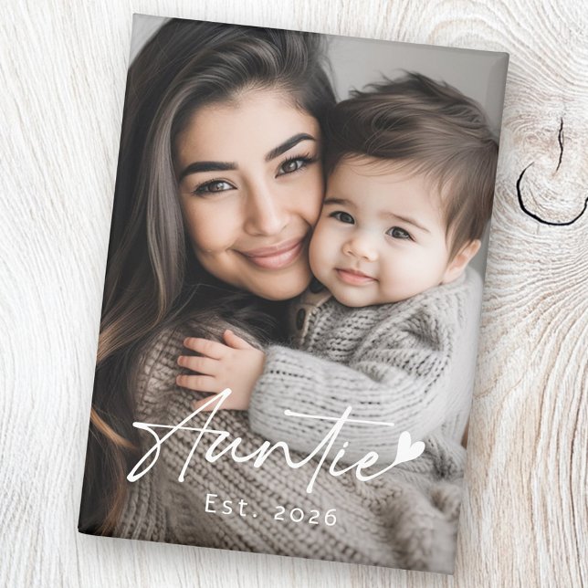 Auntie Est year handwritten script heart Magnet (Auntie Est year handwritten script heart Magnet)