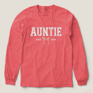 Auntie Floral Varsity Letter Coquette Bow Custom Tri-Blend Shirt