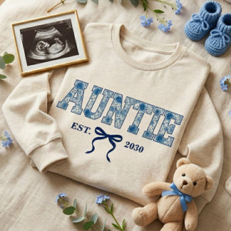 Auntie Floral Varsity Letter Coquette Bow Custom Tri-Blend Shirt