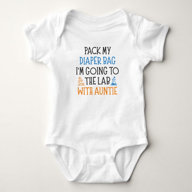 Auntie Funny Baby Science Saying Bodysuit (Front)