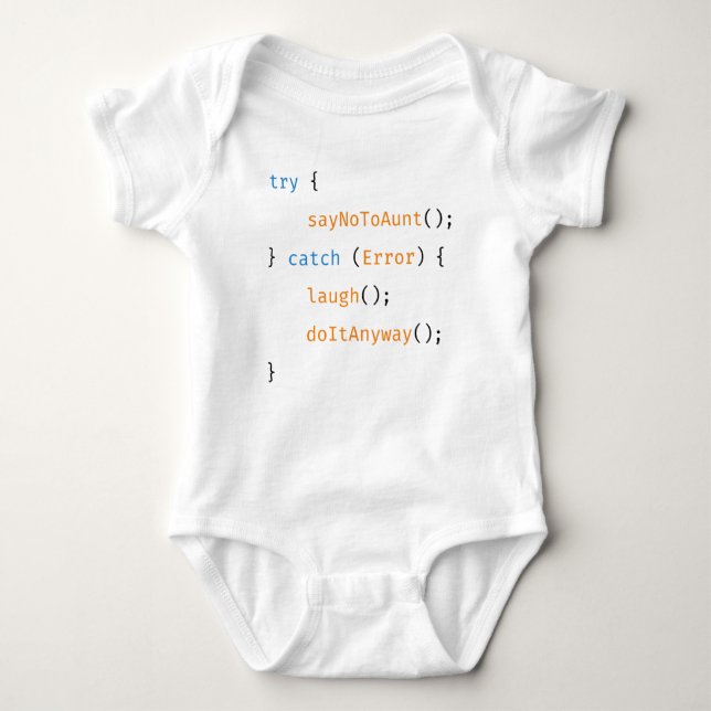 Auntie Funny Developer Baby Code Saying Bodysuit (Front)