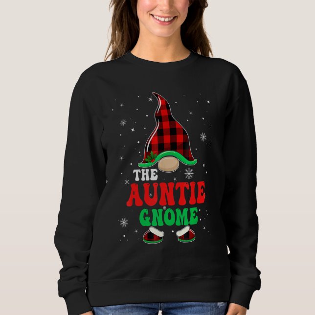 Auntie Gnome Buffalo Plaid Matching Family Christm Sweatshirt (Front)