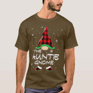 Auntie Gnome Buffalo Plaid Matching Family Christm T-Shirt