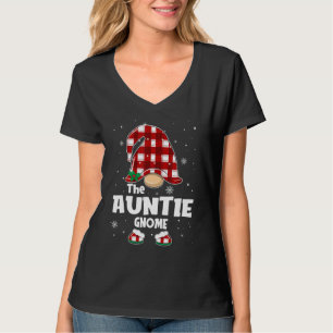 Auntie Gnome Buffalo Plaid Matching Family Christm T-Shirt