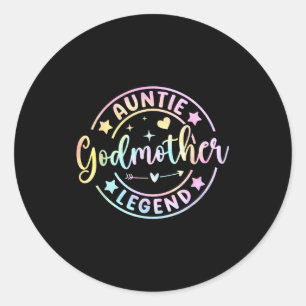 Auntie godmother legend retro godmama mother's day classic round sticker