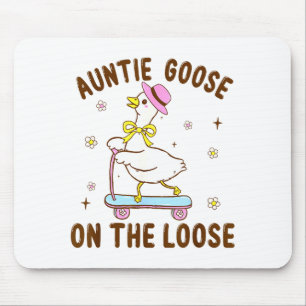 Auntie Goose On The Loose Funny Birthday Matching  Mouse Pad
