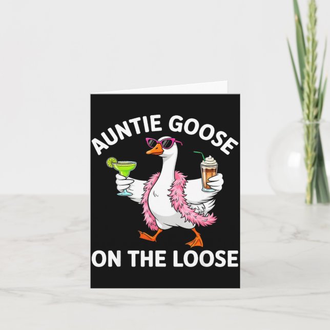 Auntie Goose On The Loose Funny Goose Gles St Patr Card (Front)