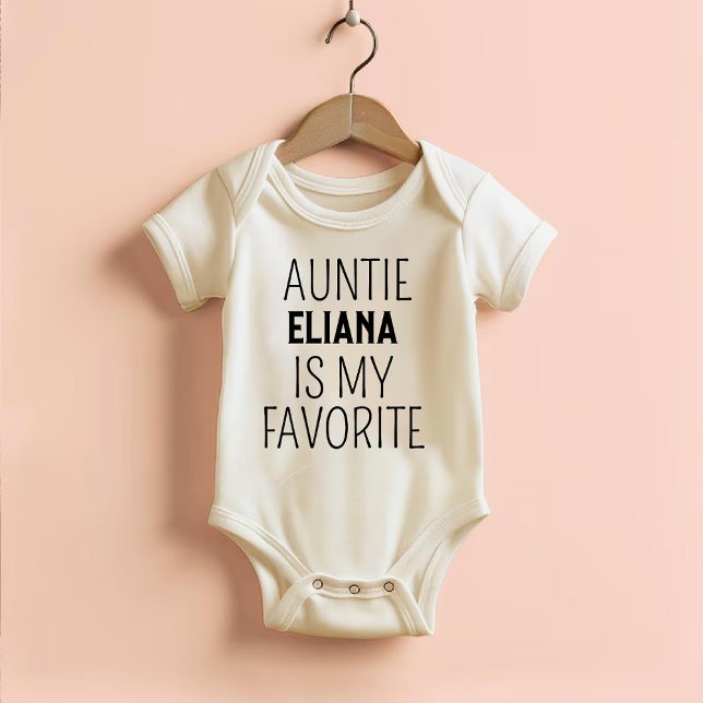 Auntie Is My Favourite Funny Trendy ﻿Gender Neutra Baby Bodysuit (Auntie Is My Favorite Funny Trendy ﻿Gender Neutral Baby Bodysuit)