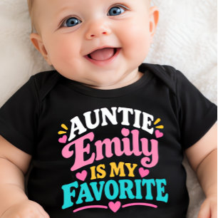 Auntie Is My Favourite Personalised Baby Bodysuit