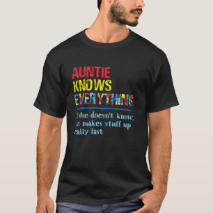 Auntie Knows Everything Puzzle Autism Awareness T-Shirt