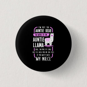 Auntie Llama 3 Cm Round Badge