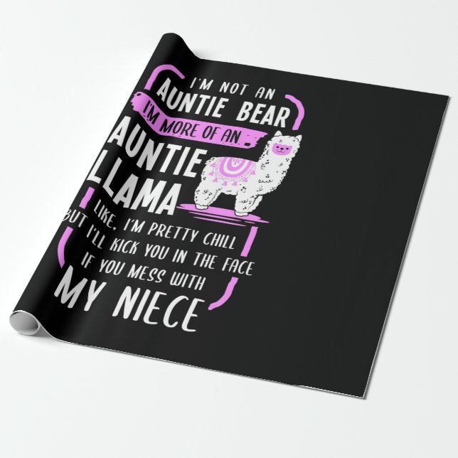 Auntie Llama Wrapping Paper (Unrolled)