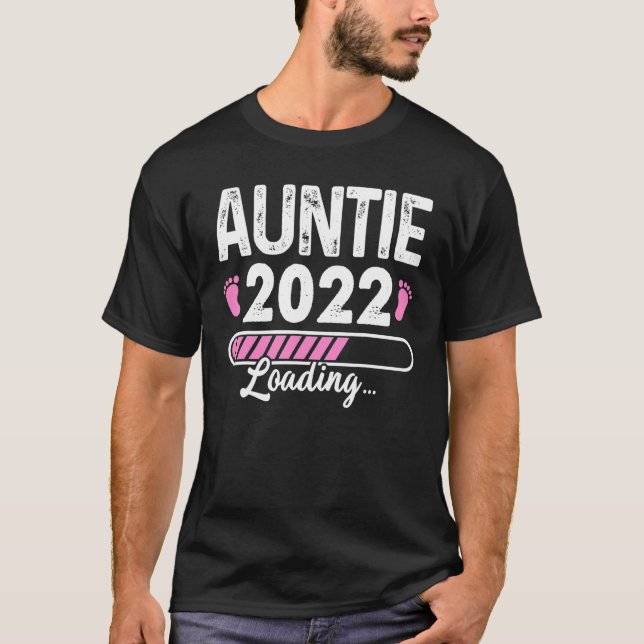 Auntie Loading 2023  Pregnancy Announcement T-Shirt (Front)