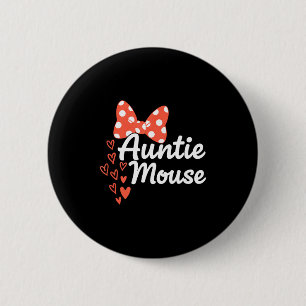 Auntie mouse cute minnie bow hearts aunt family  6 cm round badge