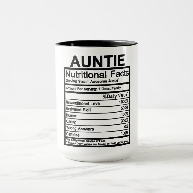 Auntie Nutritional Facts Mug (Center)