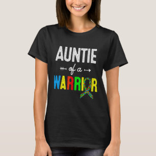 Auntie Of A Warrior Autism Awareness Support T-Shirt