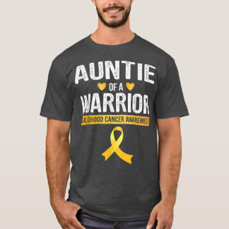 Auntie Of A Warrior Childhood Cancer Ribbon 18 T-Shirt