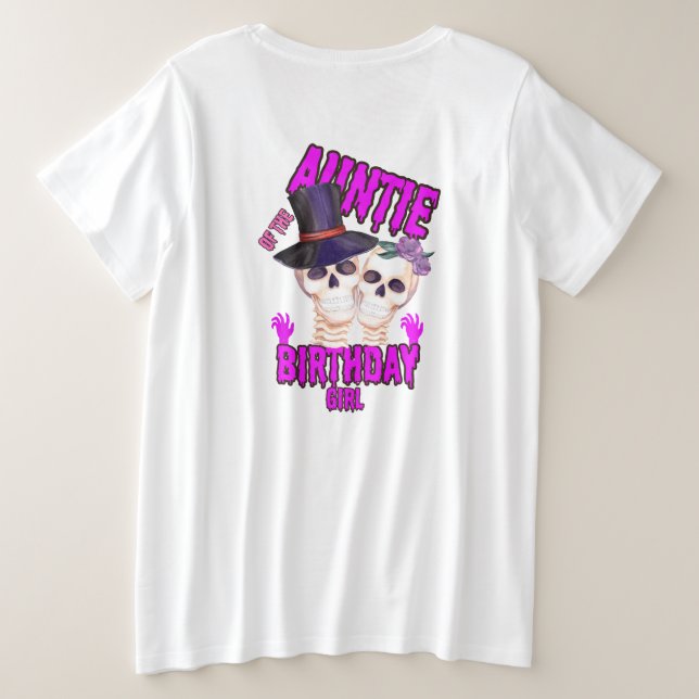  Auntie of Birthday Girl Design Plus Size T-Shirt (Design Back)