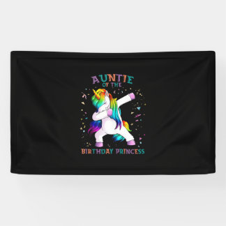 Auntie of Birthday Princess Dab Unicorn Aunt Rainb Banner