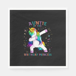 Auntie of Birthday Princess Dab Unicorn Aunt Rainb Napkin