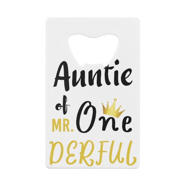 Auntie of MR Onederful Funny 1st Birthday T-Shirt (Front)
